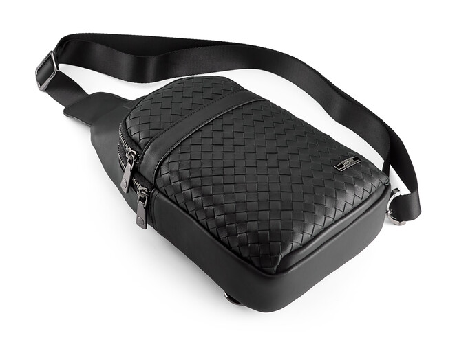 Сумка - слінг зі шкіри вищого сорту LeGRAND collection 2002-15 чорна, фото , зображення 8