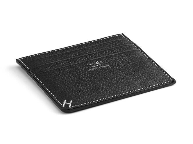 Картхолдер из натуральной кожи Hermes 219 Black чёрный, Цвет: Черный, Тип и  фактура кожи: зернистая, фото , изображение 4