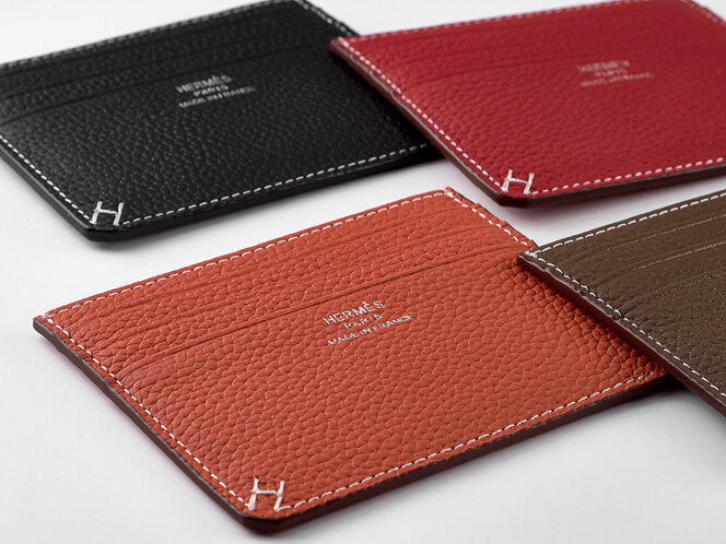 Картхолдер из натуральной кожи Hermes 219 Black чёрный, Цвет: Черный, Тип и  фактура кожи: зернистая, фото , изображение 6