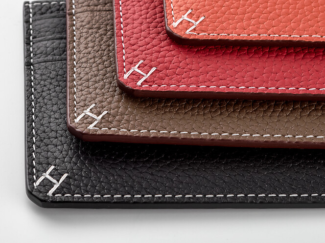 Картхолдер из натуральной кожи Hermes 219 Black чёрный, Цвет: Черный, Тип и  фактура кожи: зернистая, фото , изображение 5