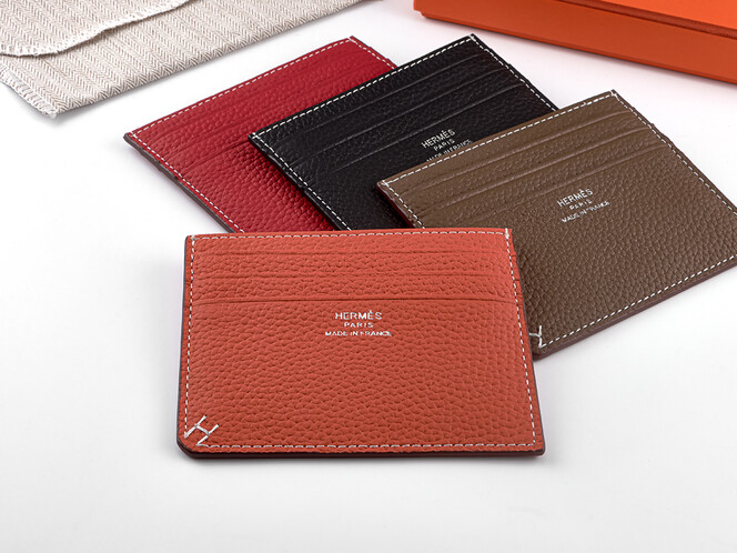 Картхолдер з натуральної шкіри Hermes 219 Orange помаранчевий, Колір: Рудий, Тип і фактура шкіри: зерниста, фото , зображення 5