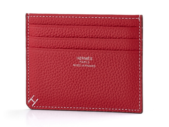 Картхолдер из натуральной кожи Hermes 219 Red красный, Цвет: Красный, Тип и  фактура кожи: зернистая, фото , изображение 2