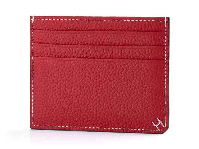Картхолдер из натуральной кожи Hermes 219 Red красный, Цвет: Красный, Тип и  фактура кожи: зернистая, фото , изображение 3