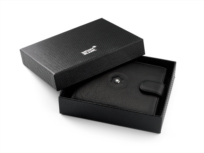 Чоловіче портмоне з натуральної шкіри Mont Blanc 3002 чорний, фото , зображення 11
