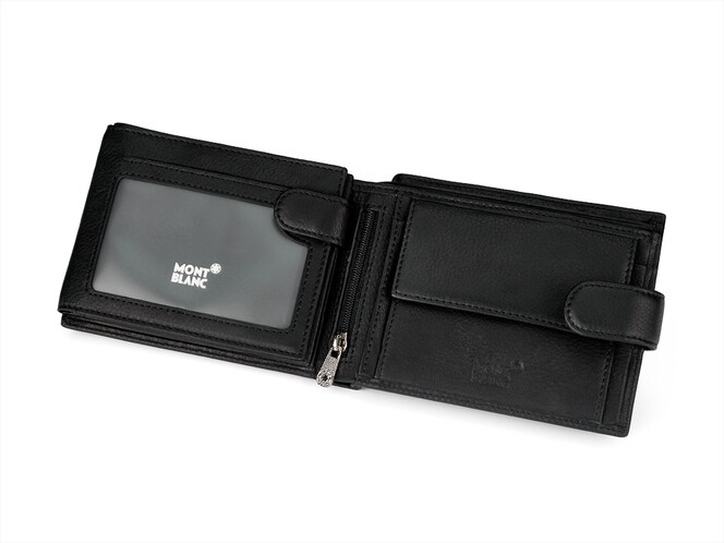 Чоловіче портмоне з натуральної шкіри Mont Blanc 3002 чорний, фото , зображення 5