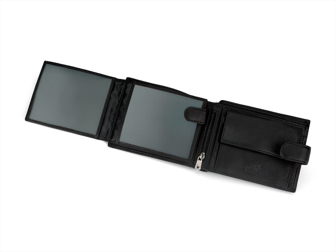 Чоловіче портмоне з натуральної шкіри Mont Blanc 3002 чорний, фото , зображення 6