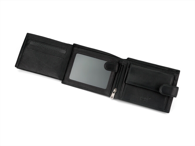 Чоловіче портмоне з натуральної шкіри Mont Blanc 3002 чорний, фото , зображення 7