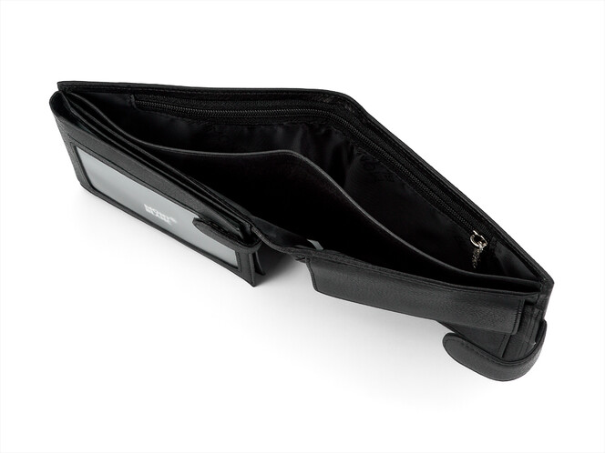 Чоловіче портмоне з натуральної шкіри Mont Blanc 3002 чорний, фото , зображення 4