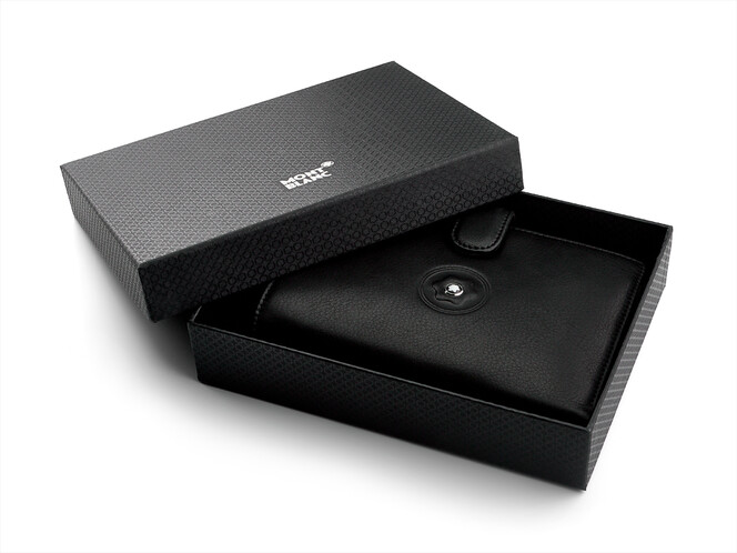 Кожаное мужское портмоне Мont Blanc 3004 чёрный, фото , изображение 11