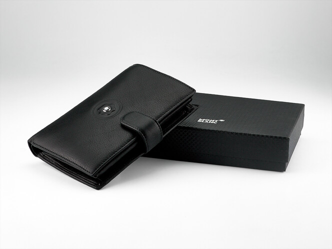 Кожаное мужское портмоне Мont Blanc 3004 чёрный, фото , изображение 10