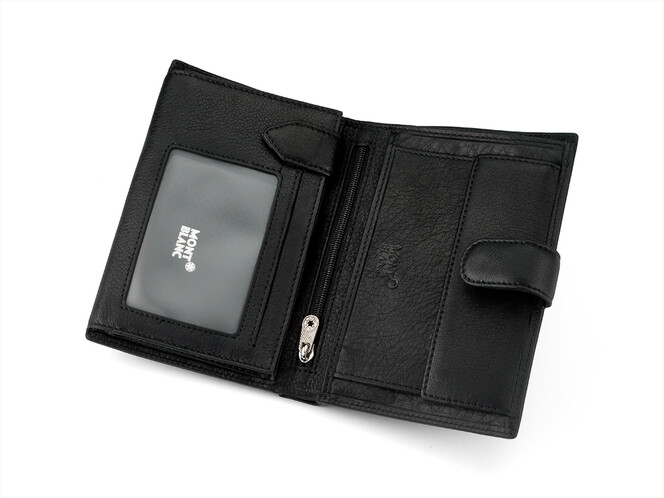 Кожаное мужское портмоне Мont Blanc 3004 чёрный, фото , изображение 4