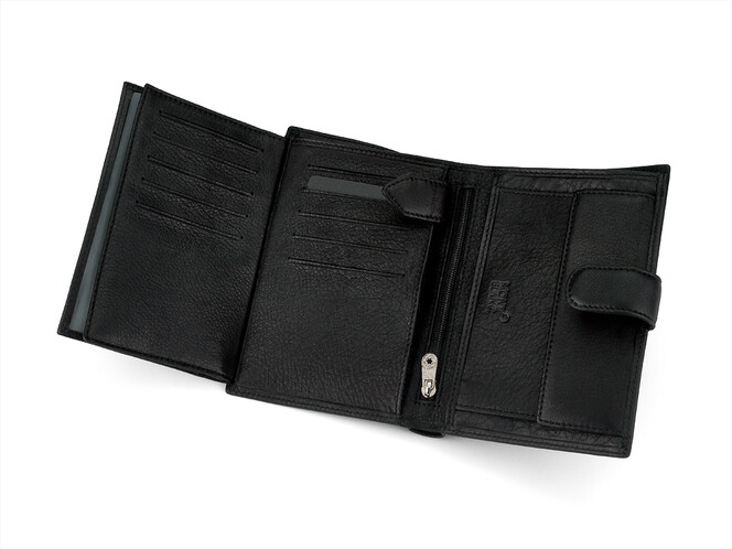 Кожаное мужское портмоне Мont Blanc 3004 чёрный, фото , изображение 6