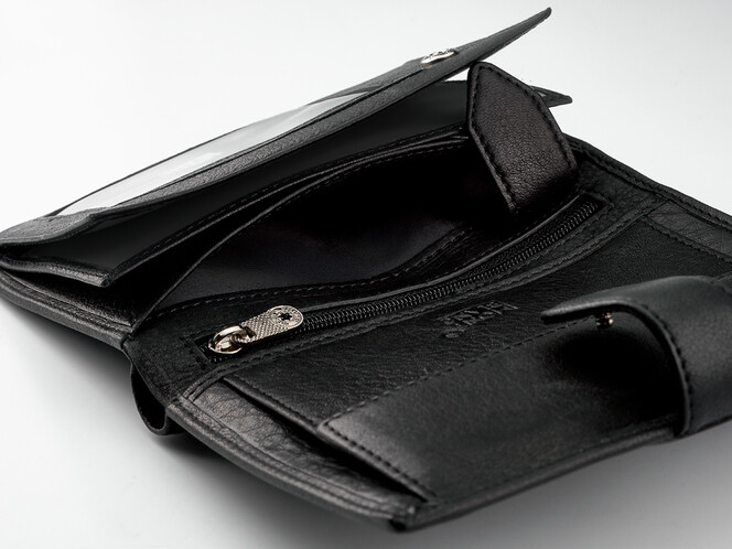 Кожаное мужское портмоне Мont Blanc 3004 чёрный, фото , изображение 7