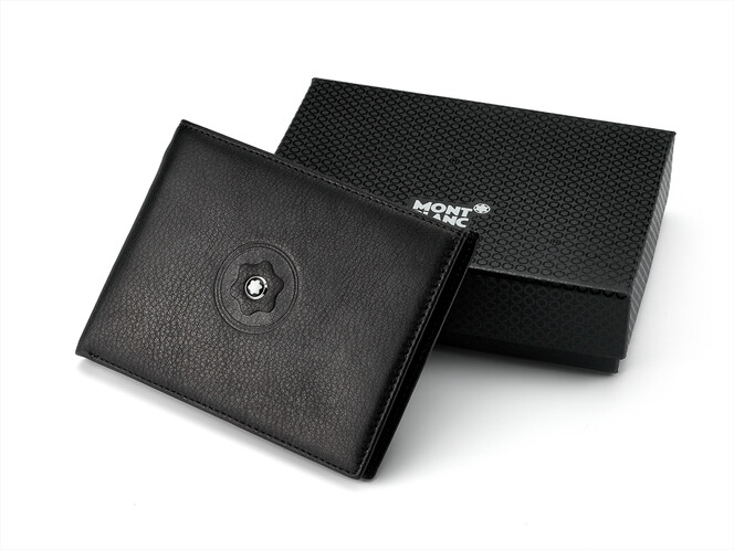 Тонке чоловіче шкіряне портмоне-затискач Mont Blanc 3006 чорний, фото , зображення 8