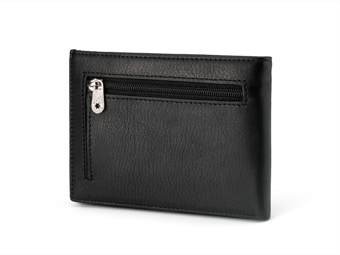 Тонке чоловіче шкіряне портмоне-затискач Mont Blanc 3006 чорний, фото , зображення 2