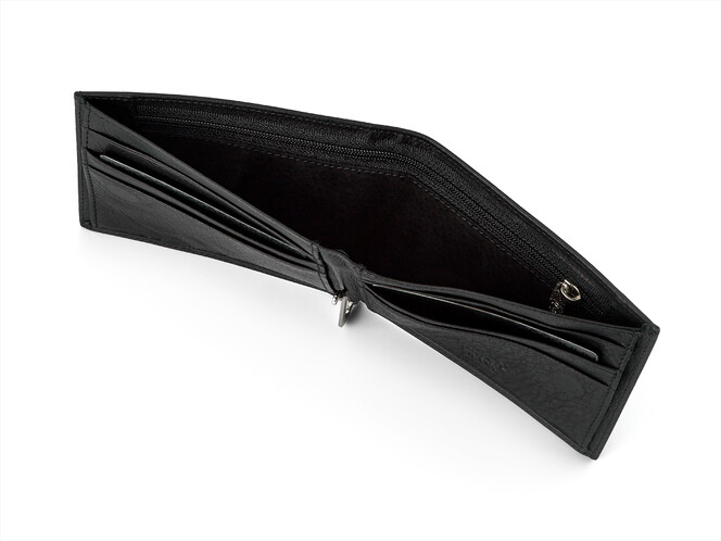 Тонке чоловіче шкіряне портмоне-затискач Mont Blanc 3006 чорний, фото , зображення 4