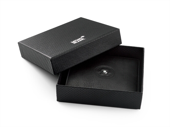 Мужское кожаное портмоне Мont Blanc 3007 чёрный, фото , изображение 6