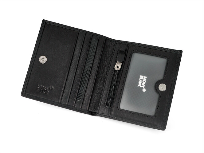 Мужское кожаное портмоне Мont Blanc 3007 чёрный, фото , изображение 2