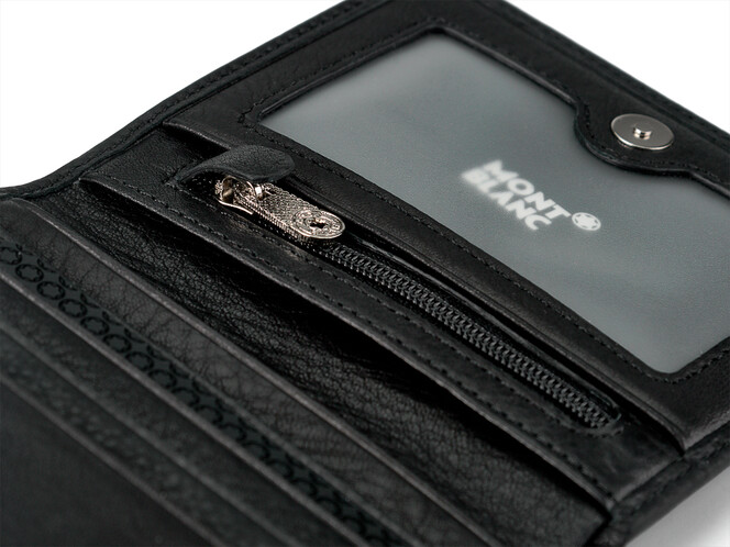 Мужское кожаное портмоне Мont Blanc 3007 чёрный, фото , изображение 5