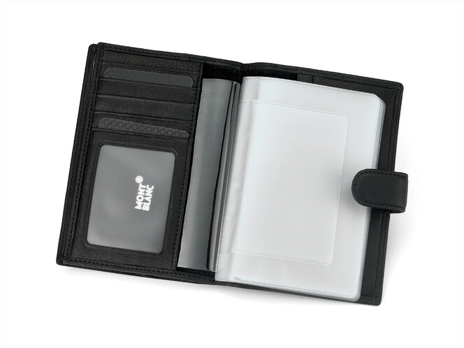 Кожаная мужская обложка для документов Mont Blanc 3012 чёрная, фото , изображение 3