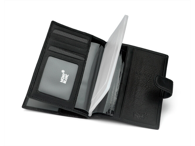 Кожаная мужская обложка для документов Mont Blanc 3012 чёрная, фото , изображение 4