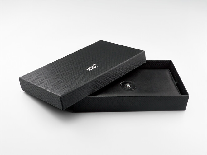 Мужской кожаный клатч – кошелек Мont Blanc 3013 чёрный, фото , изображение 7