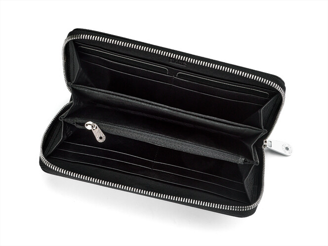 Мужской кожаный клатч – кошелек Мont Blanc 3013 чёрный, фото , изображение 2