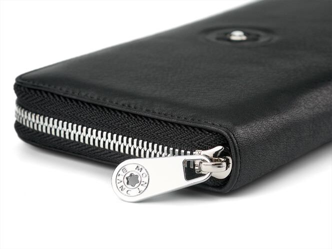 Мужской кожаный клатч – кошелек Мont Blanc 3013 чёрный, фото , изображение 4