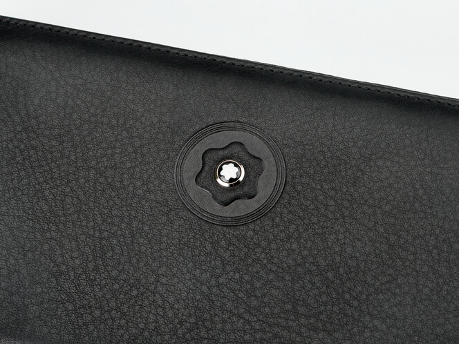 Мужской кожаный клатч – кошелек Мont Blanc 3013 чёрный, фото , изображение 5