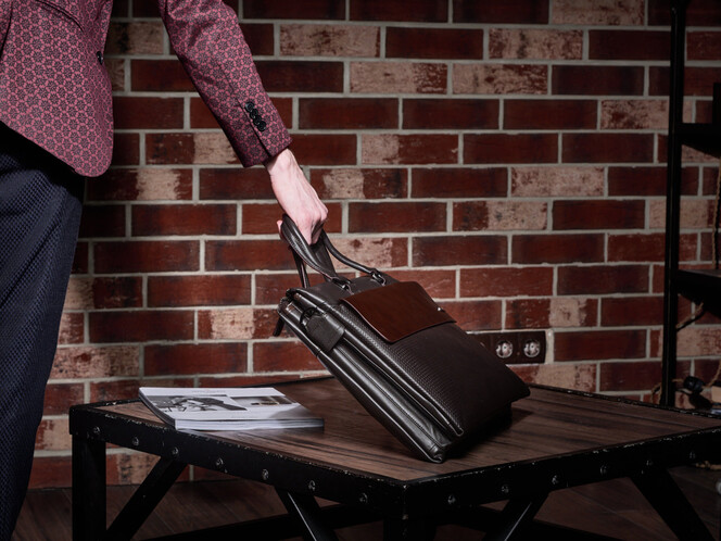 Мужская сумка - портфель из натуральной кожи LeGRAND collection 319-1 Brown коричневая, Цвет: Коричневый, фото , изображение 12