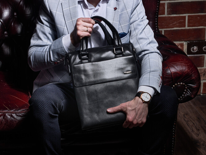 Вертикальна чоловіча сумка з натуральної шкіри LeGRAND collection 319-2 Black чорна, Колір: Чорний, фото , зображення 11