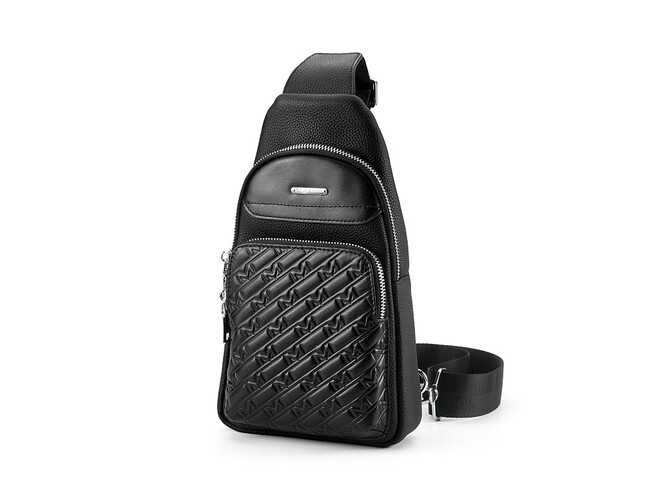 Сумка – слінг із натуральної шкіри LeGRAND collection 338 чорна, фото , зображення 2