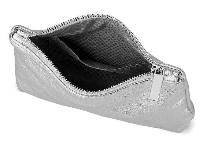 Жіноча косметичка з натуральної шкіри LeGRAND collection V07 S срібляста, Колір: Срібний, фото , зображення 4