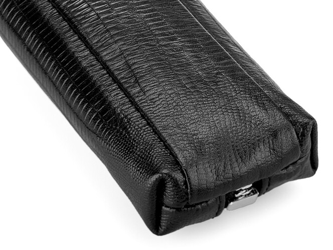 Містка ключниця з натуральної шкіри LeGRAND collection V11-041 чорна, Колір: Чорний, Тип і фактура шкіри: під рептилію, фото , зображення 3