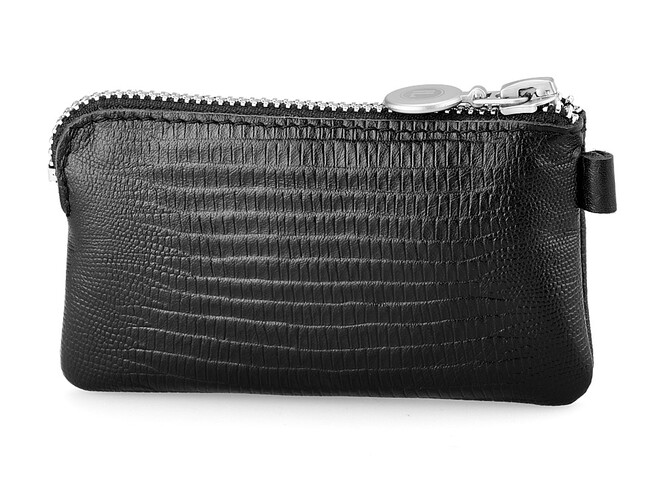 Мягкая кожаная ключница LeGRAND collection V10-041 чёрная, Цвет: Черный, Тип и  фактура кожи: под рептилию, фото , изображение 2