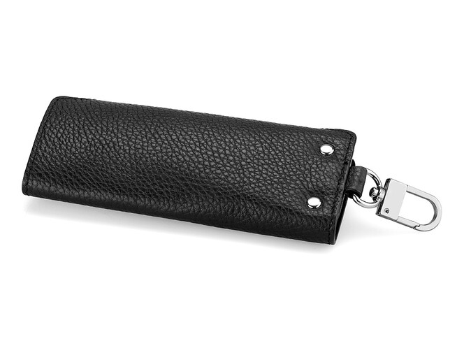 Кожаная ключница с карабином LeGRAND collection V12-046 чёрная, Цвет: Черный, Тип и  фактура кожи: зернистая, фото , изображение 3