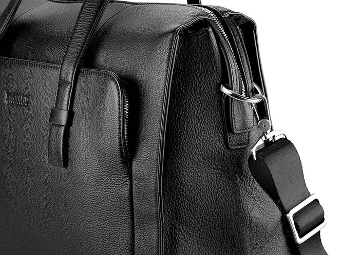 Шкіряна дорожня сумка LeGRAND collection 1842-1 чорна, фото , зображення 7