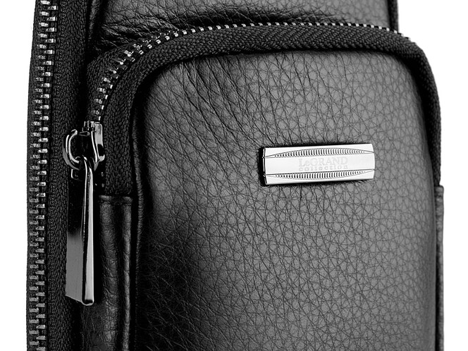 Чоловіча поясна сумка LeGRAND collection K407-102 чорна, фото , зображення 10