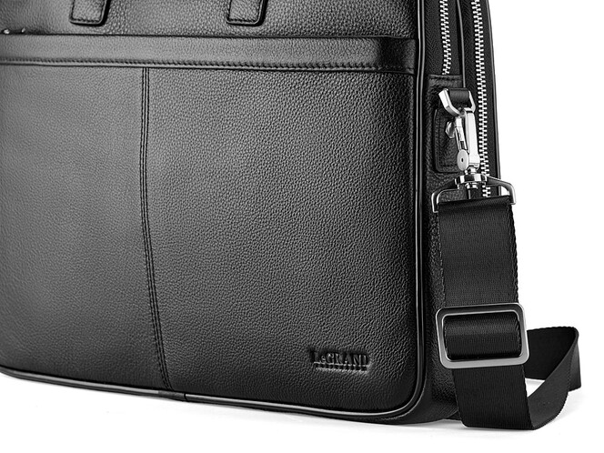 Кожаный портфель для документов LeGRAND collection 4742-1 чёрный, фото , изображение 10
