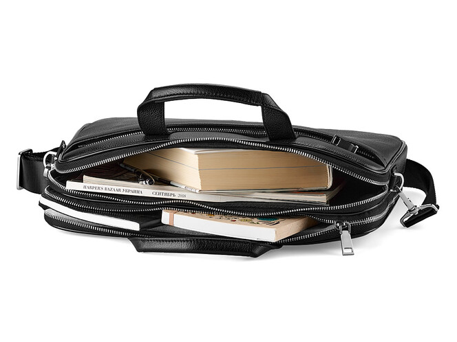 Кожаный портфель для документов LeGRAND collection 4742-1 чёрный, фото , изображение 6