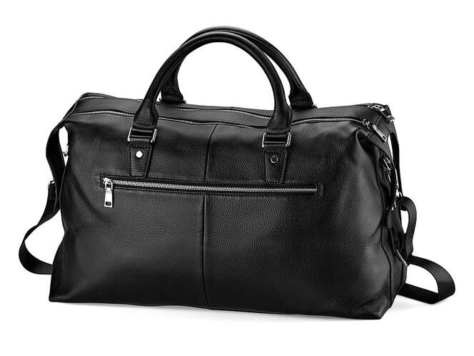 Вместительная дорожная сумка из натуральной кожи LeGRAND collection 8874-3 чёрная, фото , изображение 3