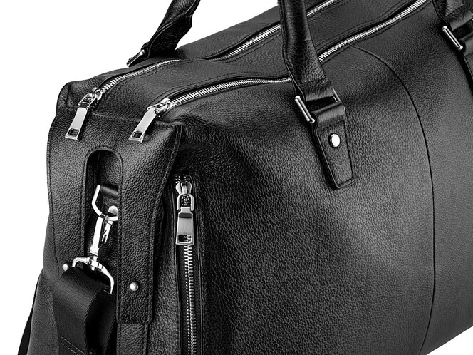 Вместительная дорожная сумка из натуральной кожи LeGRAND collection 8874-3 чёрная, фото , изображение 9