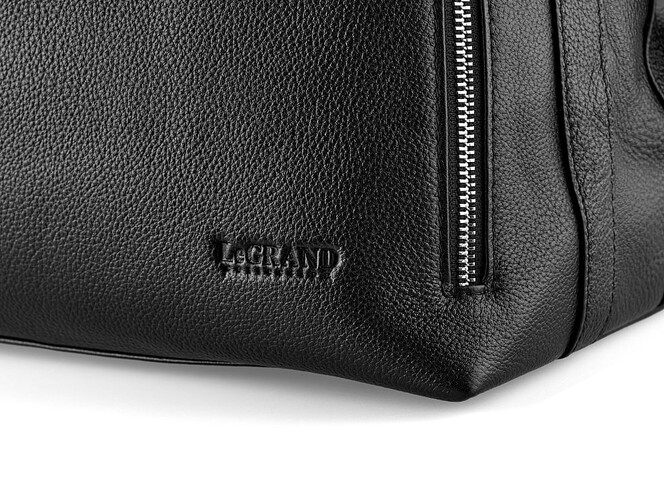 Вместительная дорожная сумка из натуральной кожи LeGRAND collection 8874-3 чёрная, фото , изображение 10