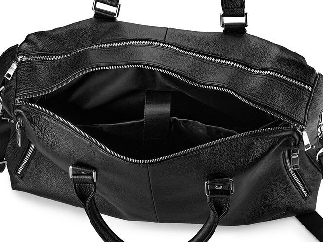 Вместительная дорожная сумка из натуральной кожи LeGRAND collection 8874-3 чёрная, фото , изображение 8