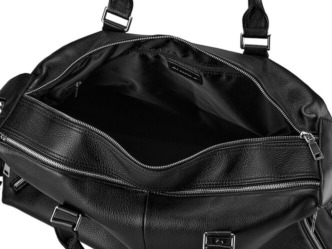 Вместительная дорожная сумка из натуральной кожи LeGRAND collection 8874-3 чёрная, фото , изображение 7