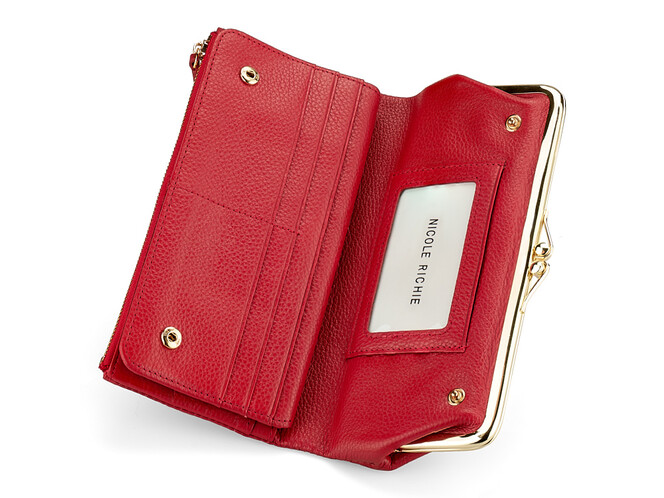 Модный кожаный женский кошелёк Nikole Richie 1450 E красный, Цвет: Красный, Тип и  фактура кожи: зернистая, фото , изображение 4