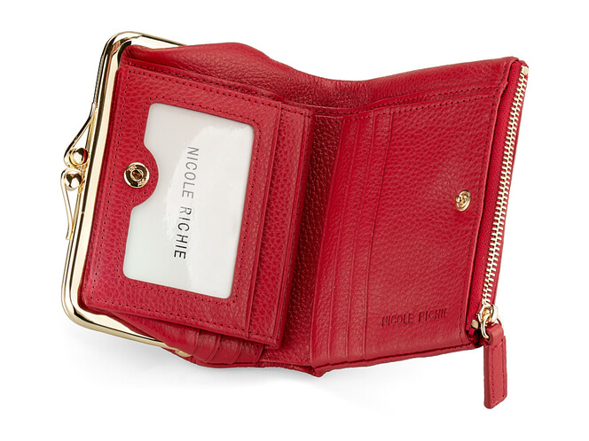 Стильный женский кожаный кошелёк Nikole Richie 1451 E красный, Цвет: Красный, Тип и  фактура кожи: зернистая, фото , изображение 4