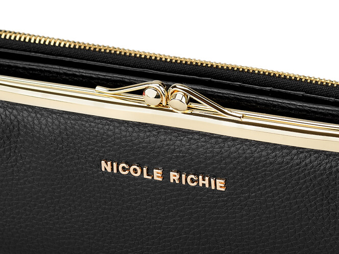 Модний шкіряний жіночий гаманець Nikole Richie 1450 A чорний, Колір: Чорний, Тип і фактура шкіри: зерниста, фото , зображення 8