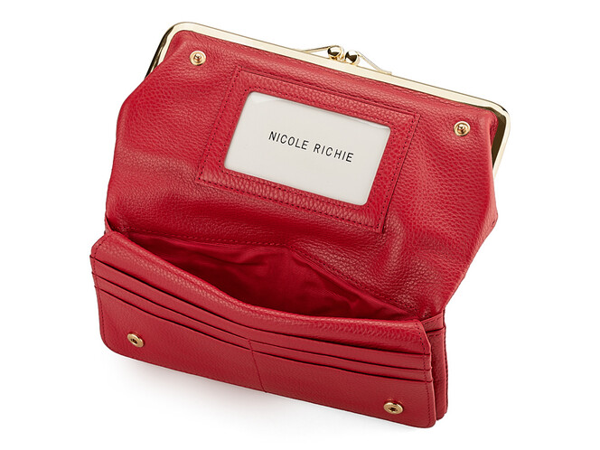 Модный кожаный женский кошелёк Nikole Richie 1450 E красный, Цвет: Красный, Тип и  фактура кожи: зернистая, фото , изображение 5