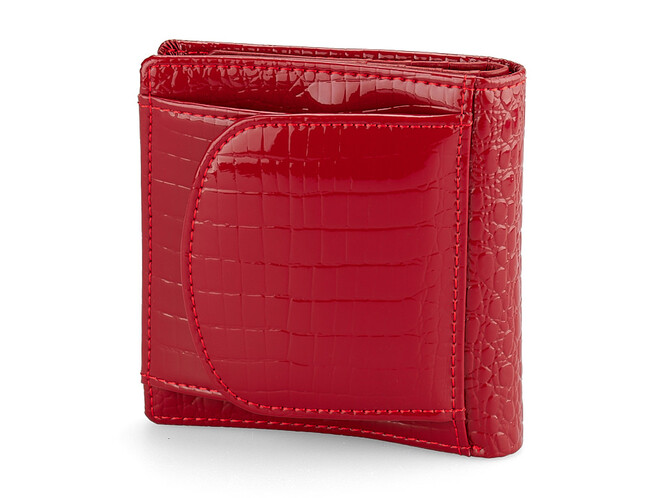 Лаковый компактный женский кожаный кошелёк Moro&Jenny 59053 E красный, Цвет: Красный, Тип и  фактура кожи: лаковая, фото , изображение 2